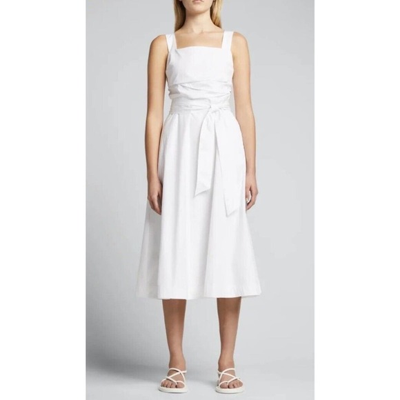 Veronica Beard Dresses & Skirts - Veronica Beard Positano Belted Midi Dress Womens Size 10 Ruched Stretch NWT $495